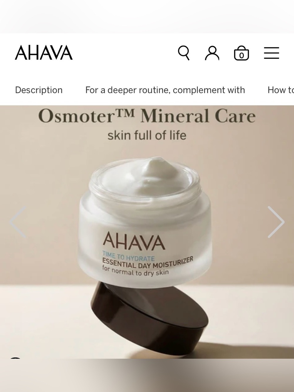AHAVA Time to Hydrate Essential Day Moisturizer – White & Brown Jar